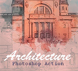极品PS动作－建筑草图(含高清视频教程)：Architecture Photoshop Action